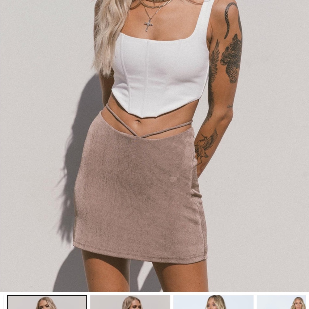 Princess Polly Tan Cut Out Mini Skirt